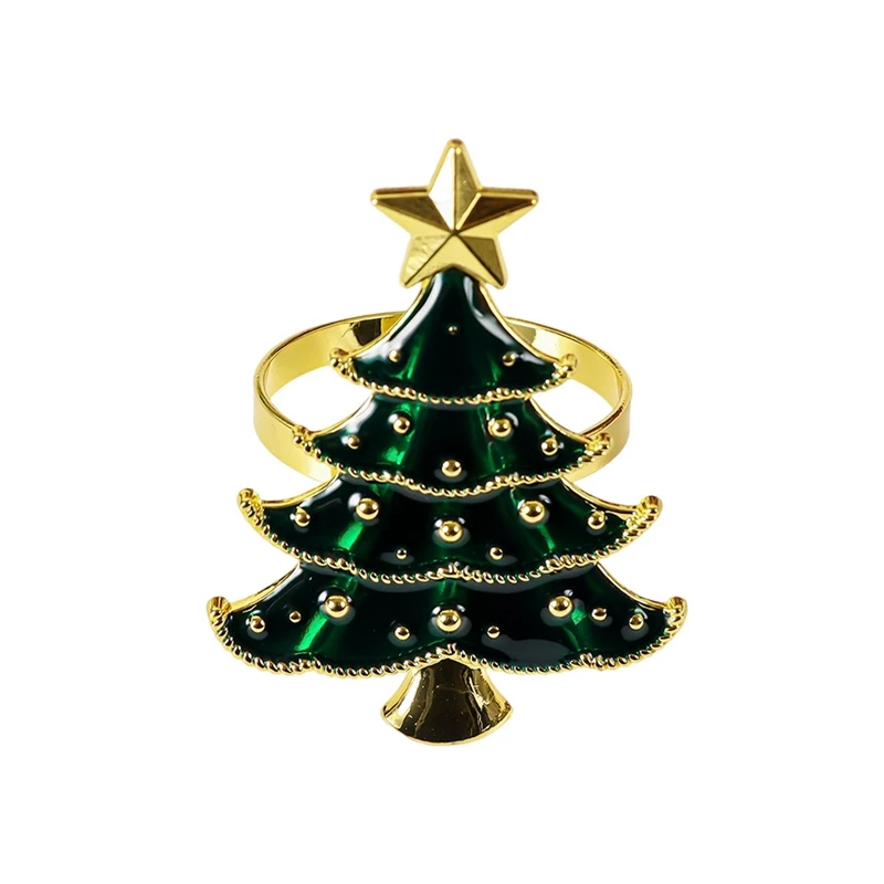 

Рождественская декоративная желтая золотистая/серебристая металлическая подставка для салфеток для украшения гостиничного стола и аксессуаров