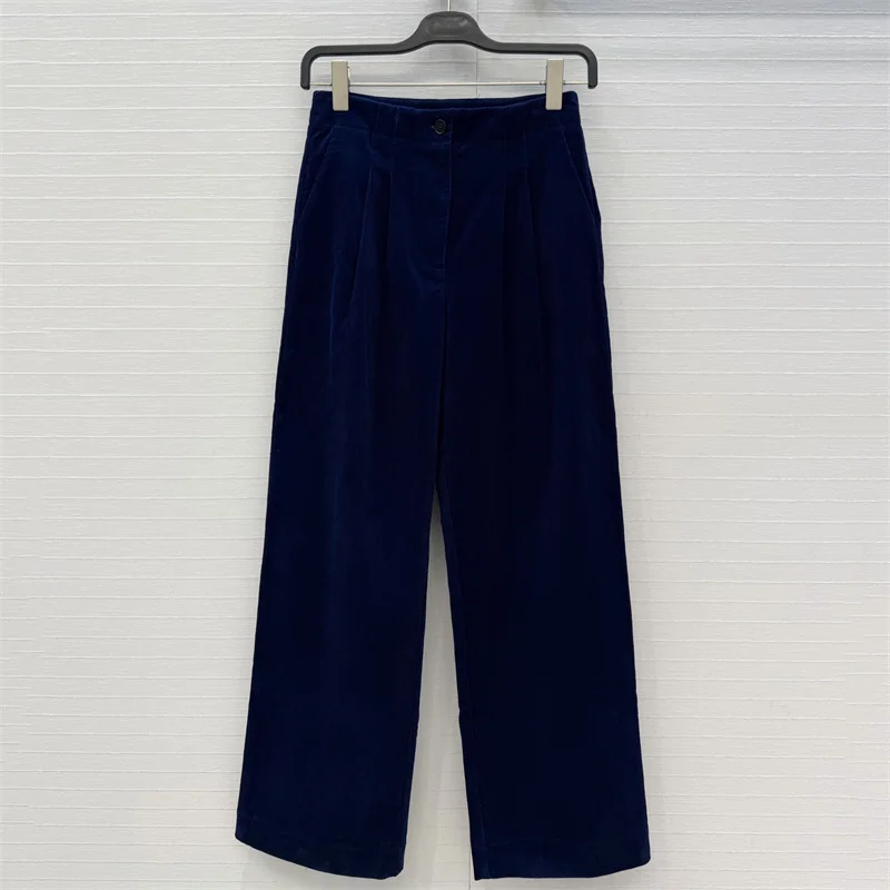 women's pants New winter 2026 pure cotton corduroy straight leg pants High waisted slim fit women's suit pants y2k trousers