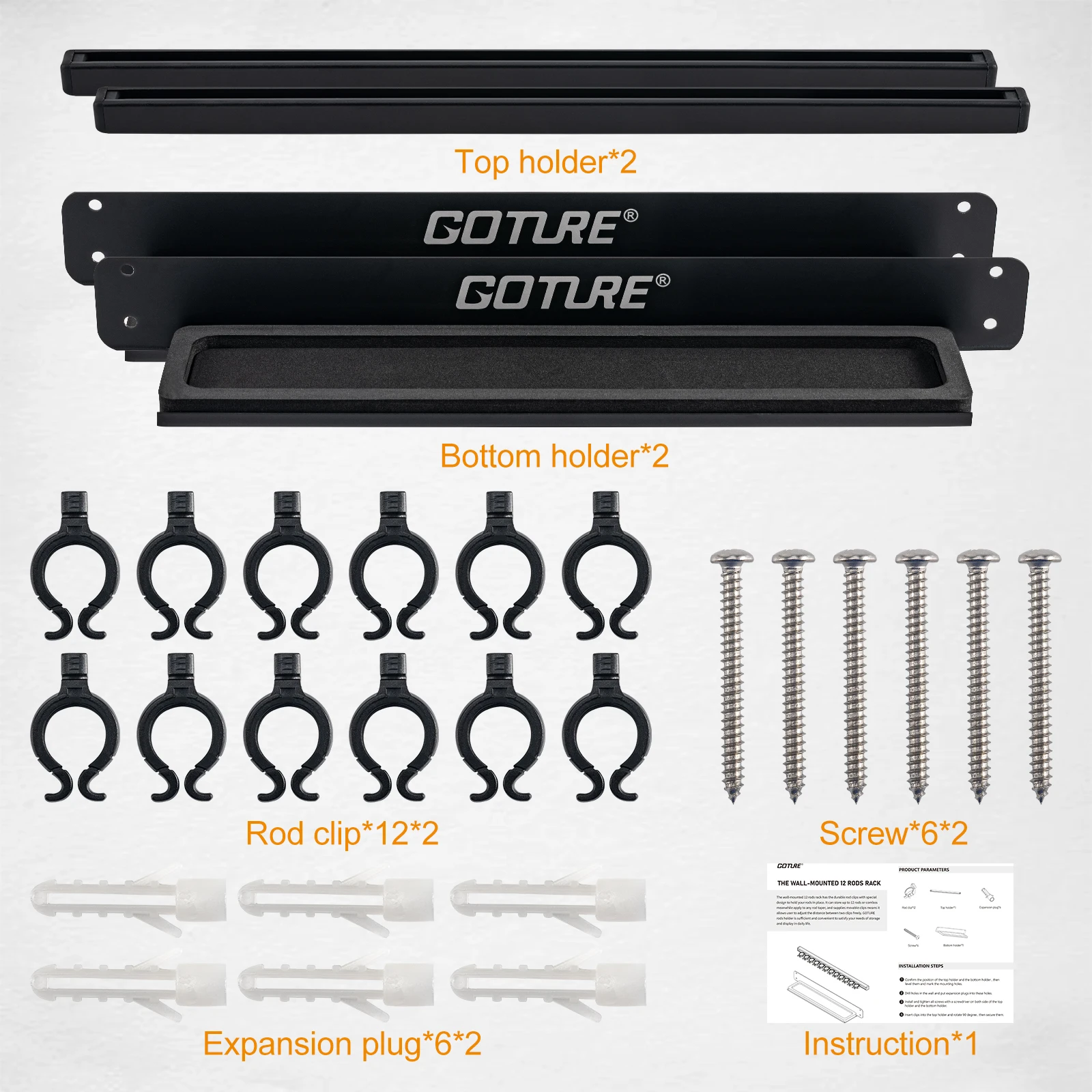 

Goture 2 шт. держатель удочки-12 стержня вертикальная настенная стойка фиксированная рамка простая установка стойка для удочки быстрая доставка