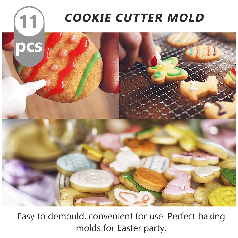 

11 Pcs Biscuit Mold Baking Cutters Pastry Molds Rabbit Cookie Stainless Steel