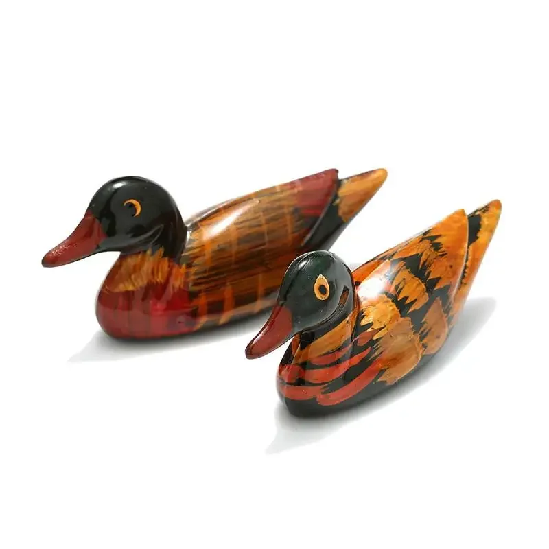 Resin Pair of Mandarin Ducks Chopstick Holder for Home Decoration Feng Shui Craft Display Ornament