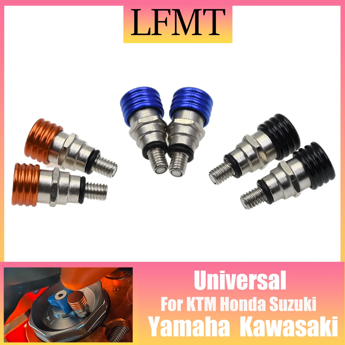 

Motocross Enduro M5 Screw Front Fork Air Bleeder Relief Valve For Kawasaki Yamaha CR CRF YZ YZF WRF KX KXF RMZ 80 125 250 450 MX