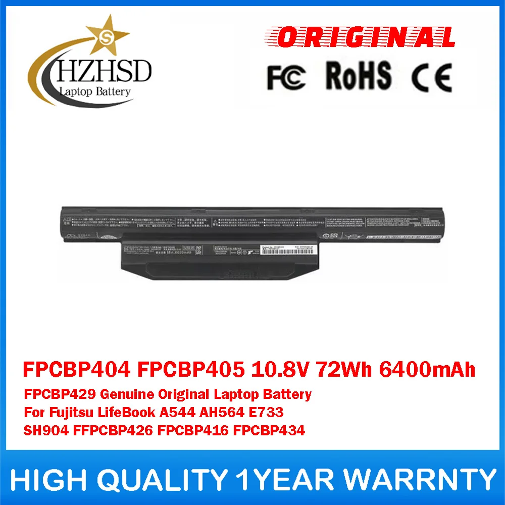 FPCBP404 FPCBP405 10.8V 72Wh 6400mAh FPCBP429 Genuine Original Laptop Battery For Fujitsu LifeBook A544 SH904 FFPCBP426 FPCBP416