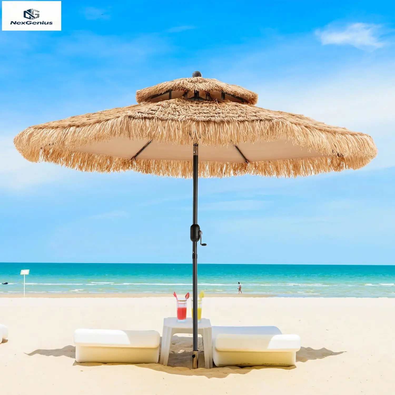 

Зонт-тики двухуровневый, 9-10 футов, ветроустойчивый, с восемью спицами, широкий, для патио, UPF50+