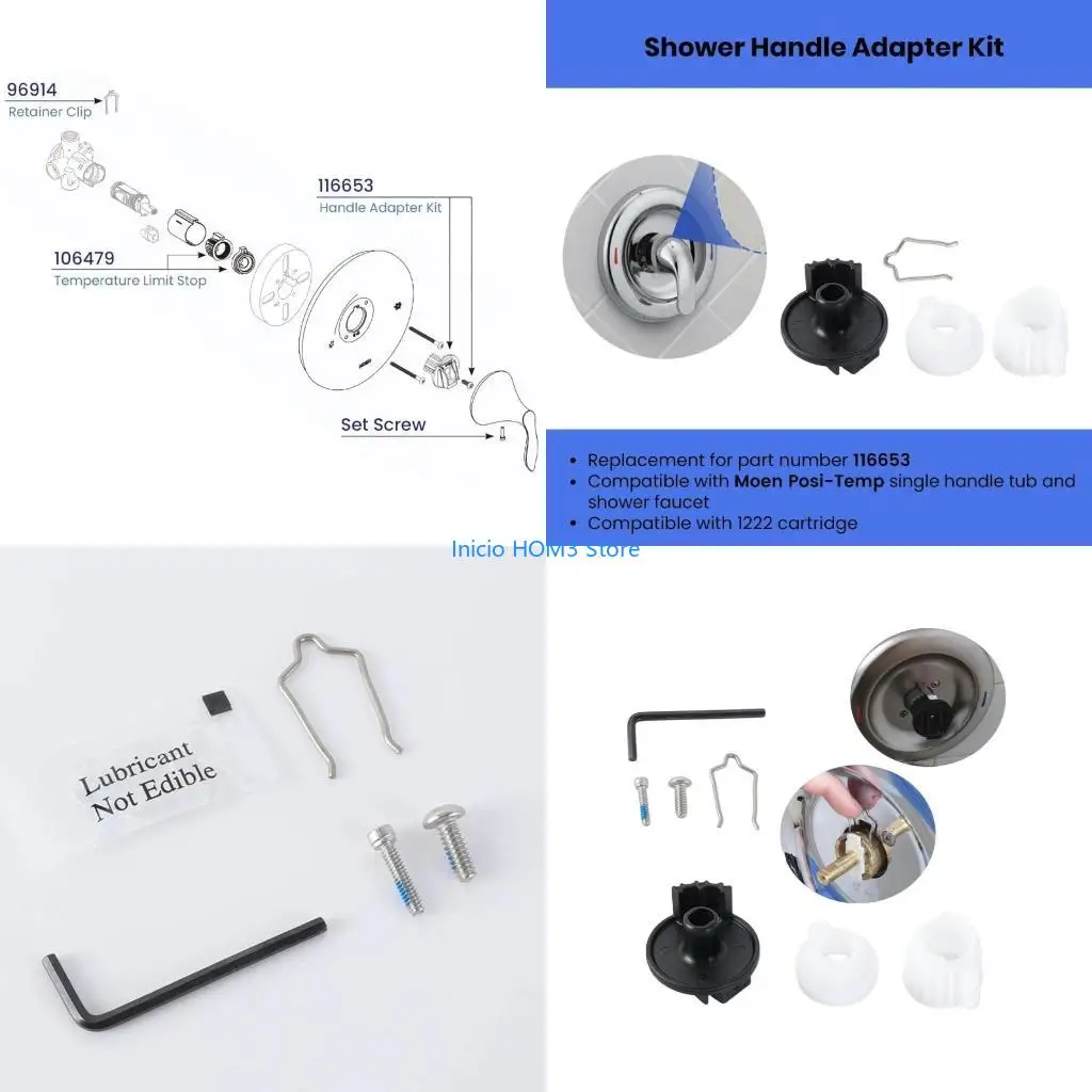 

A5YD Essential Kits Multi-Functional Shower Adapter set Simple Install for 116653
