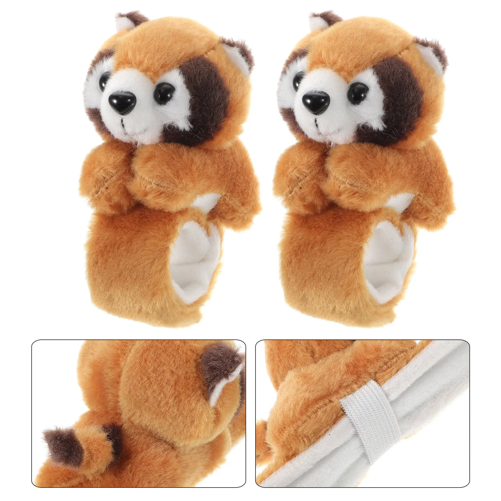 

2Pcs Animal Slap Bracelet Cute Raccoon Design Soft Stuffed Band Kids Birthday Party Favors Animals Theme Goodie Bag Fillers