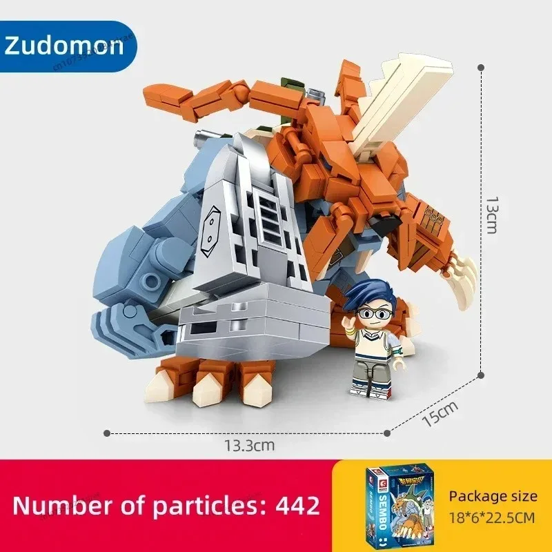 NIEUW BLOK Digimon Assembleren van bouwstenen Battle Greymon Agumon Speelgoed Anime Ornamenten Model Kindervakantiecadeau