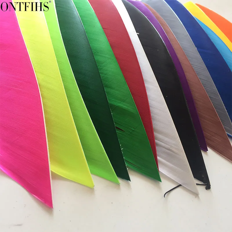 50PCS Archery Fletches Left Wing Feathers Multicolor Full length Real Turkey Feather Arrow Feather Fletchings