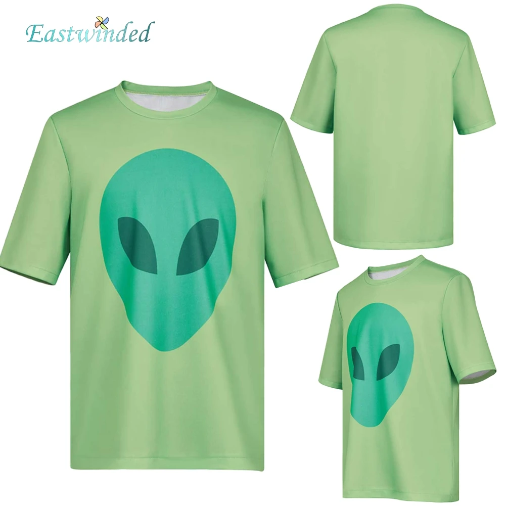 

Ellio Cosplay Green T-shirt 2025 Cartoon Movie Ellio Roleplay Costume Men Women Disguise Top Halloween Carnival Party Suit