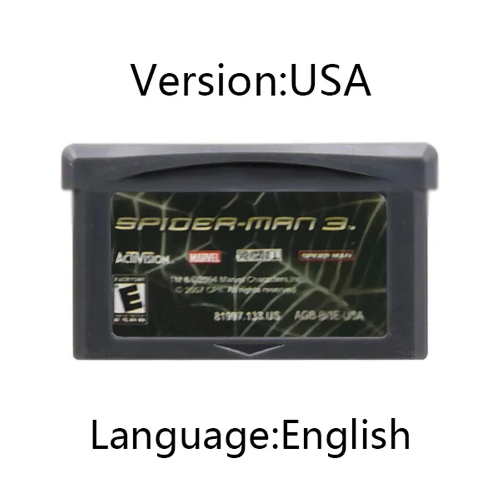 لعبة فيديو خرطوشة بطاقة وحدة التحكم ، سلسلة الرجل العنكبوت ، غبا ، سب ، دس ، رجل 2 ، 32 بت