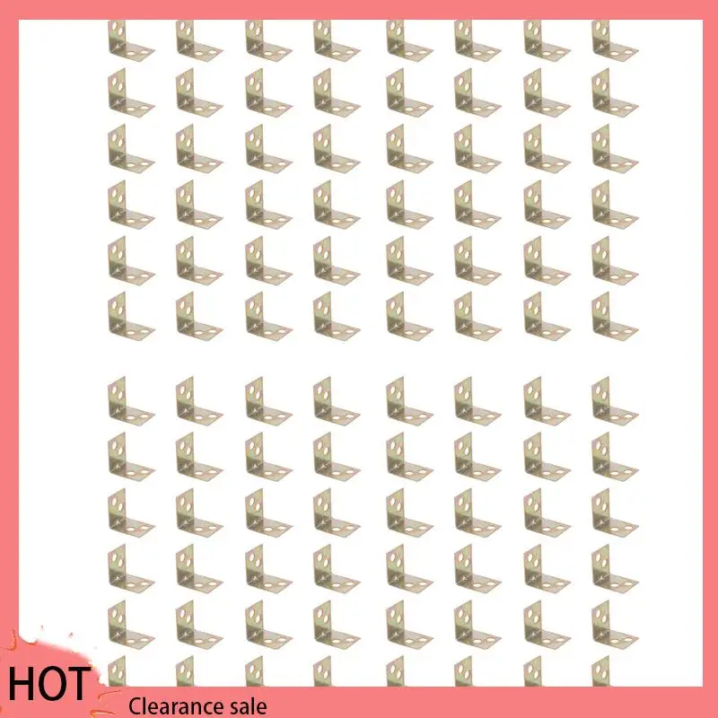 

A88Z Metal Shelf Support 90 Degree Right Angle Bracket 96Pcs Brass Tone