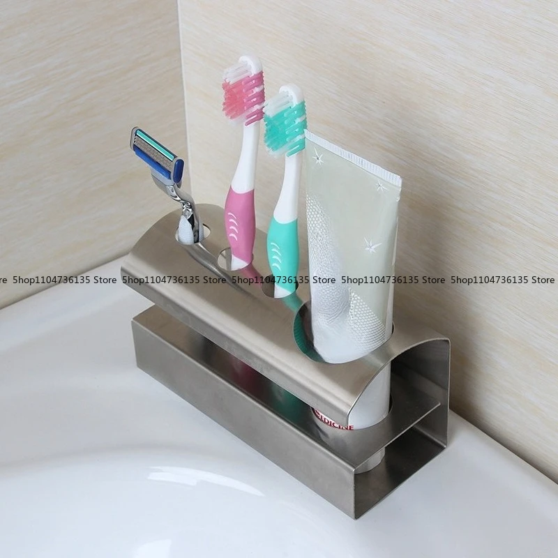 Toothbrush Holder 304 Stainless Steel Hook, No Punching Toothpaste Storage Rack