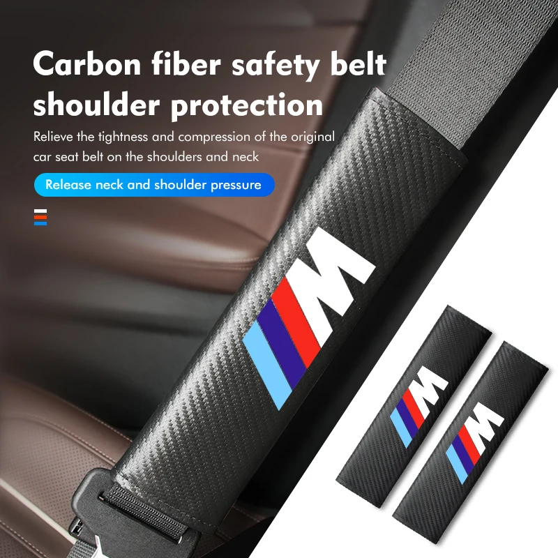 الكربون مقعد السيارة حزام الكتف بطانة حماية اكسسوارات لسيارات BMW E70 E91 E30 G30 E53 M3 M5 X6 X4 X7 E92 E93 X1 X3 X5
