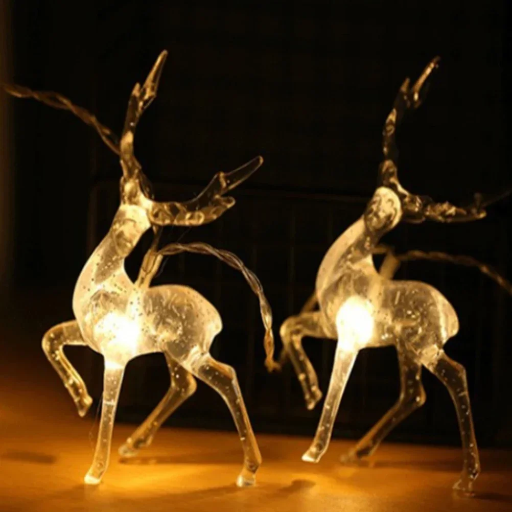 Imagem -02 - Reindeer Led String Lights para Decoração de Casa Veados Bateria Interior Exterior Festa de Natal 10 Leds