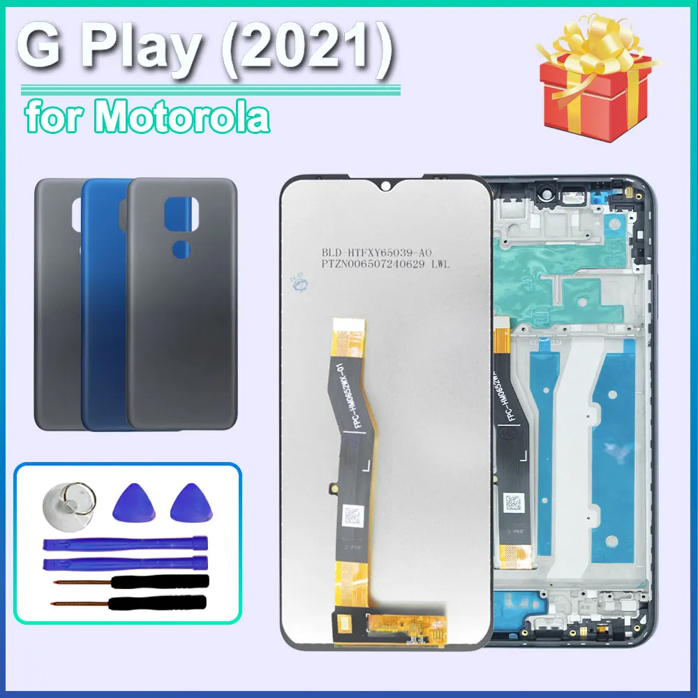 Tested LCD for Motorola Moto G Play 2021 Touch Screen Digitizer Replacement Assembly for Moto G Play 2021 XT2093-3-7 Display