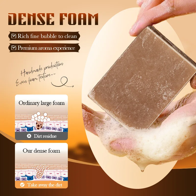 SADOER صابون أسود مصنوع يدويًا من الزيوت العطرية الأفريقية، صابون عالمي مصنوع يدويًا لتنظيف الجسم