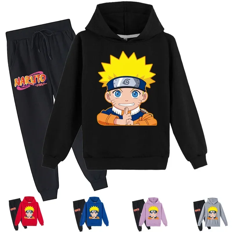 

Naruto New Autumn and Winter Children's Sportswear Girls Boys Middle and Large Children Printed Popular Hoodie Sweatshirt Suit