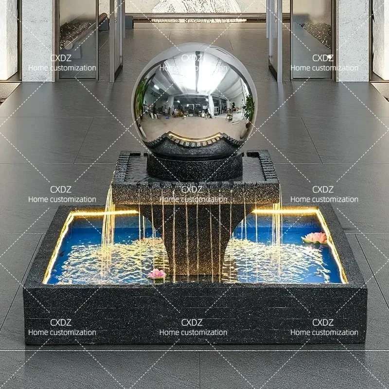Feng Shui Ball Circulation Fountain Lucky Living Room Home Water View Ball Ornament Garden Decoration