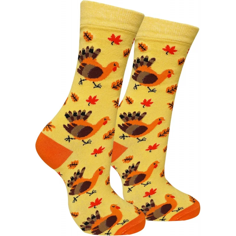 Thanksgiving Socks Fall Themed Gifts for Women Maple Turkey Novelty Gift