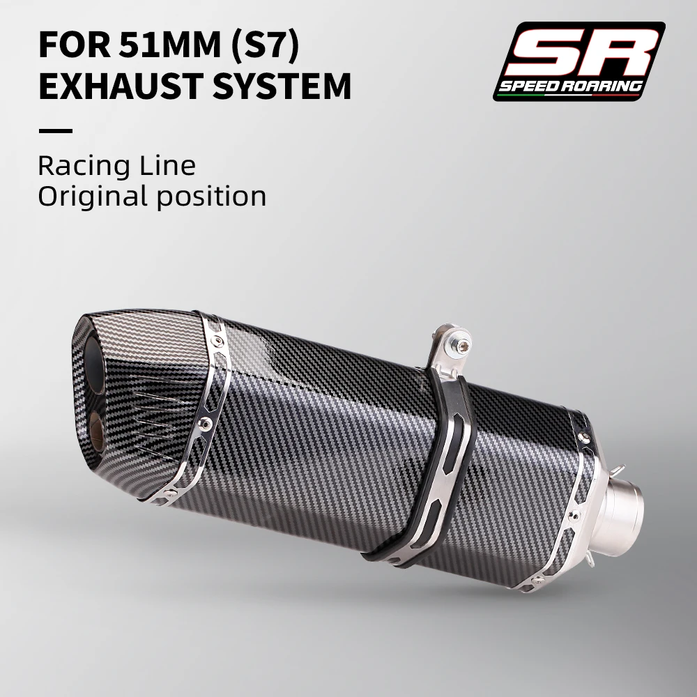 Universal 51mm Motorcycle Exhaust Modified Double Hole Muffler For DUKE 1290 CBR1000 GSX-S750 S1000RR xj6 adv350 S7 - view 6