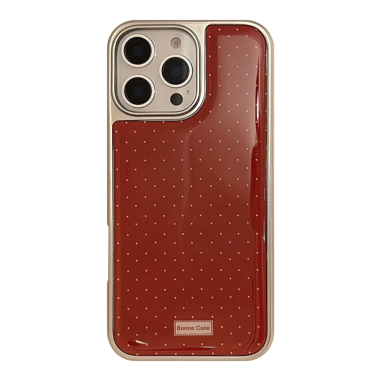 Custodia per telefono con colla a goccia galvanica a punti a schermo intero rosso retrò per iPhone 17 Air 16 15 14 13 12 11 Pro Max Plus Y2K Cover Ins