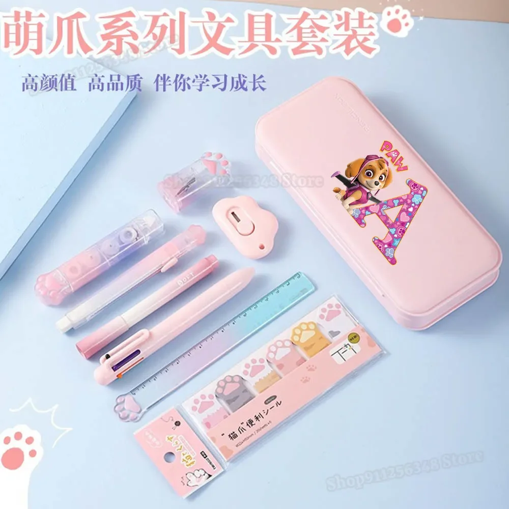 Cartoon Paw Patrols Skye Letter A-Z Print Pencilcases for Girls Hard Shell Pencilbag Kids Back To School Stationary Storage Box