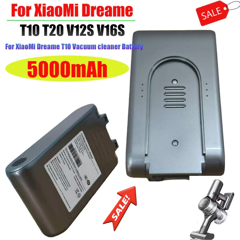 

Original 5000mAh Battery - for Xiaomi Dreame T10 T20 V12S V16S Handheld Cordless Vacuum Cleaner Accessories Battery Pack 25.2V