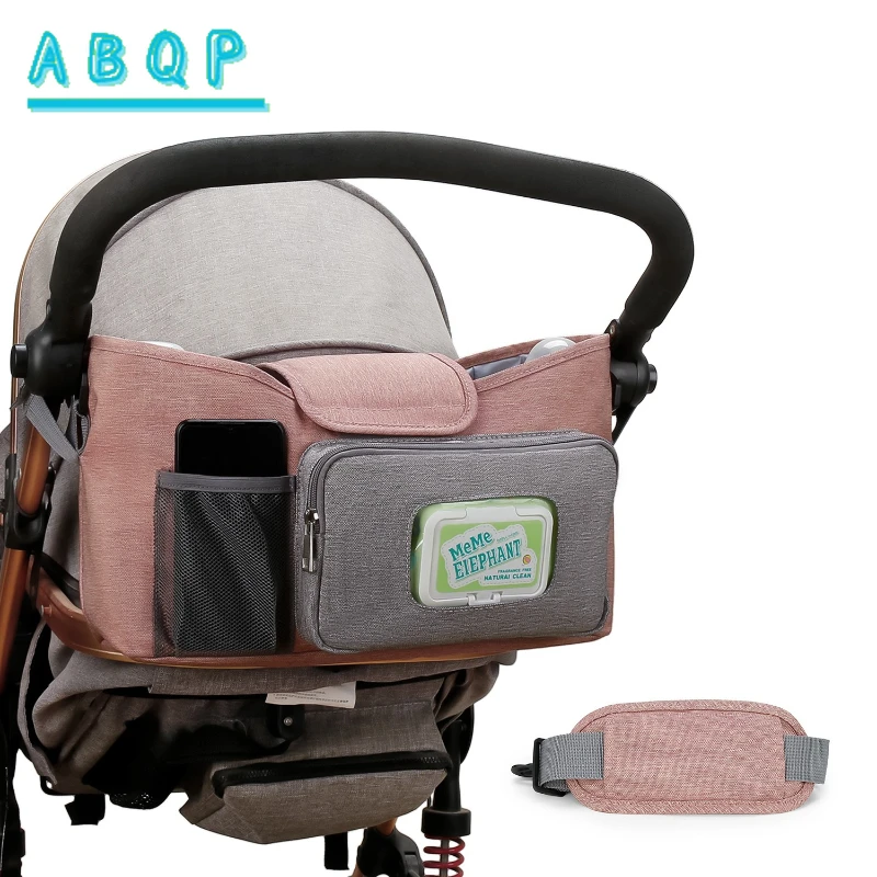 Baby Stroller Hanging Bag Large Capacity Portable Baby Travel Supplies Storage Bag Multifunctional Fashionable Baby Stroller Bag