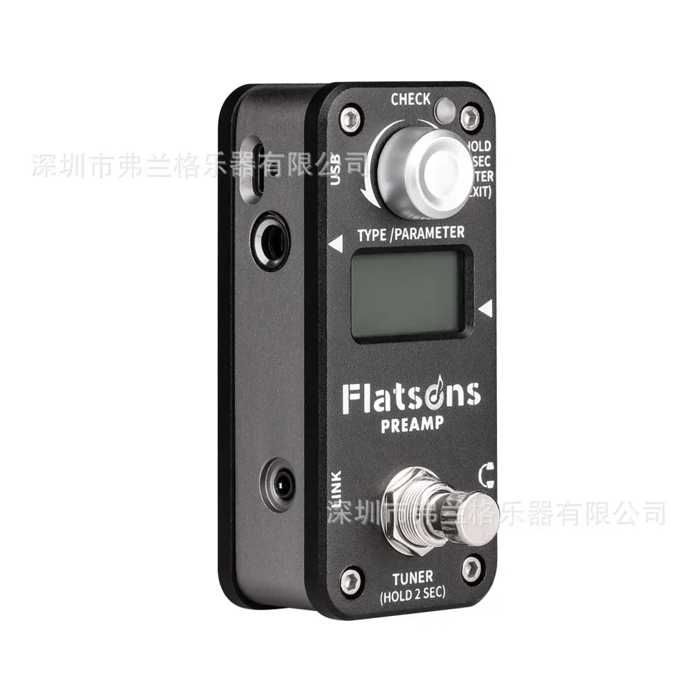 Flatsons Preamp Electric Guitar Effects Peda Mini Pedal for Electric Guitar Clears Distortion Overload Heavy Metal Tuning Meters