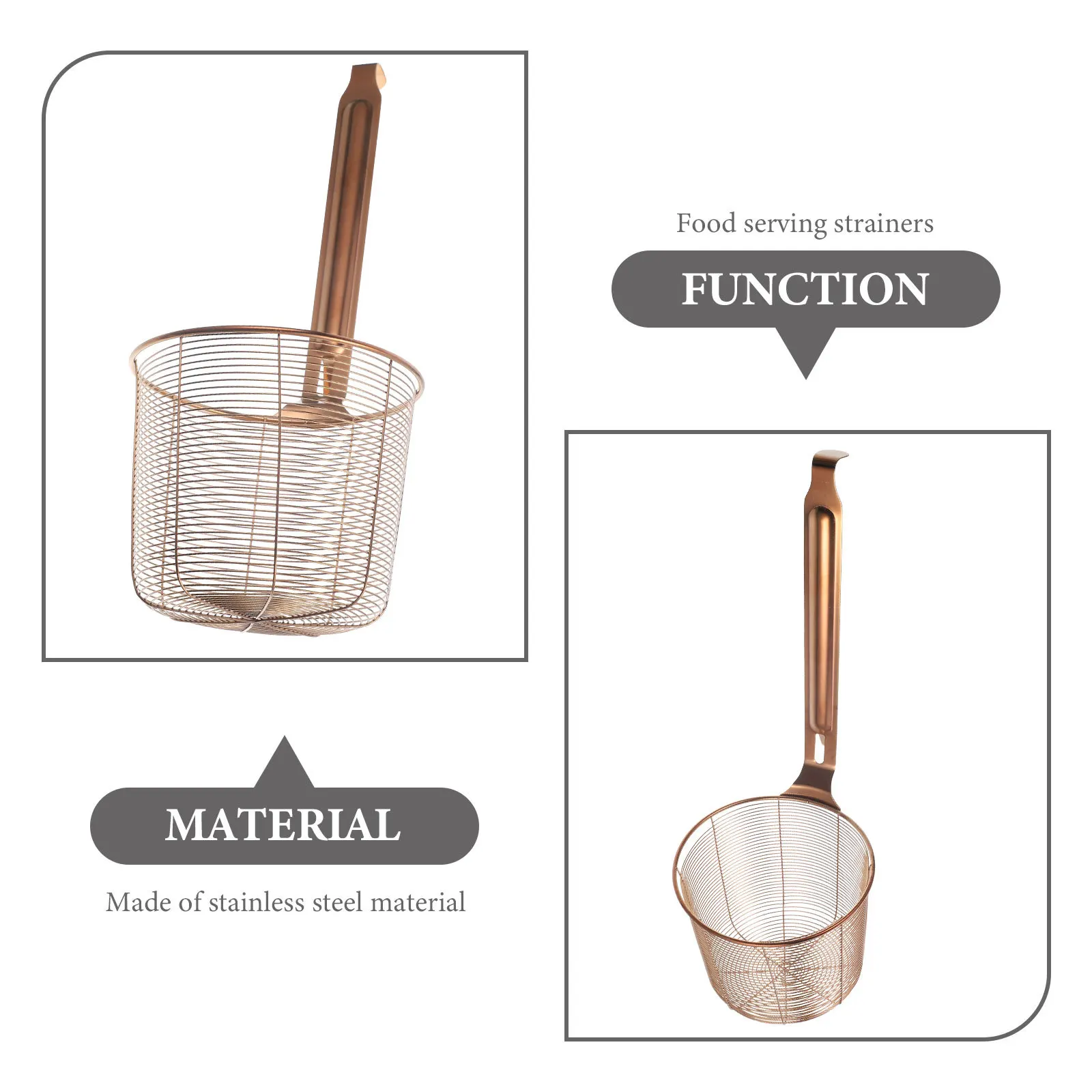 

Stainless Steel Spider Strainer Mesh Colander Fine Pasta Basket Long Handle Kitchen Hot Pot Scoop Noodle Serving Tool