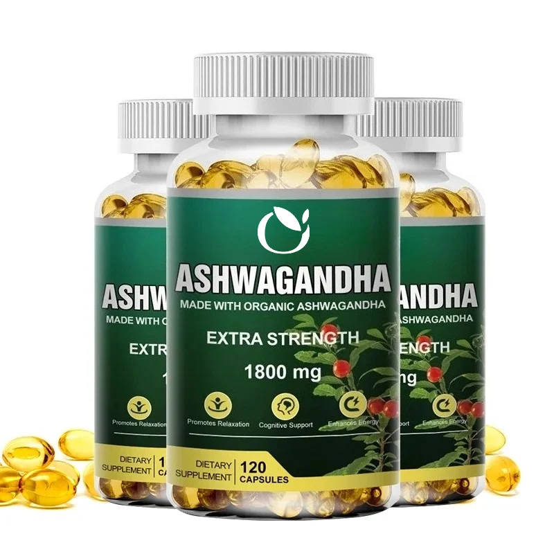 Pure Ashwagandha Root Extract Capsules 1800mg for Natural Mood, Stress, Focus, Brain, Energy Sleep Health Support