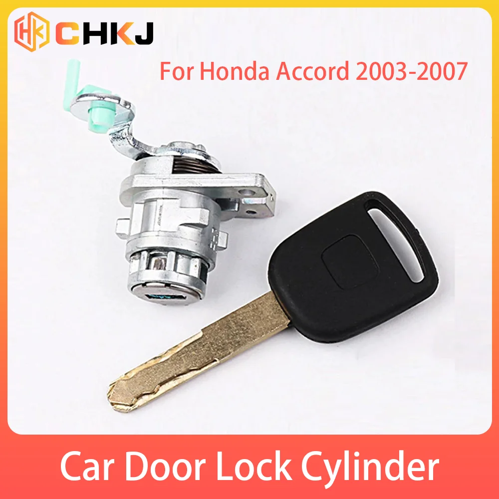 CHKJ Car Front Left Driver Side Door Lock Cylinder With 1 Key For Honda Accord 2003 2004 2005 2006 2007 Auto Lock Cylinder Key