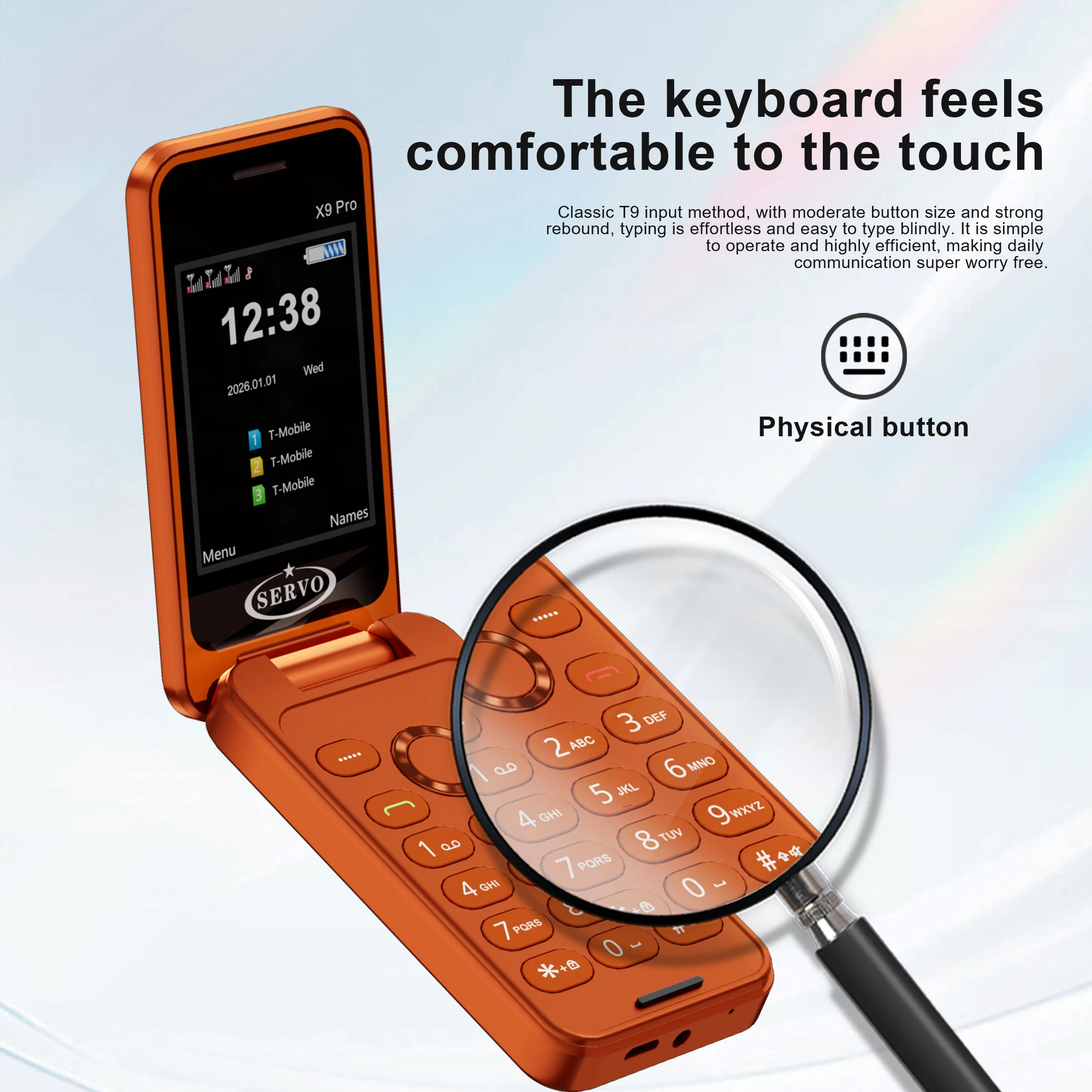 2026 SERVO X9 PRO MINI Phone 2.4-inch Screen 3 SIM Standby Speed Dial Blacklist Magic Voice FM Radio 2G GSM Foldable Cellphones