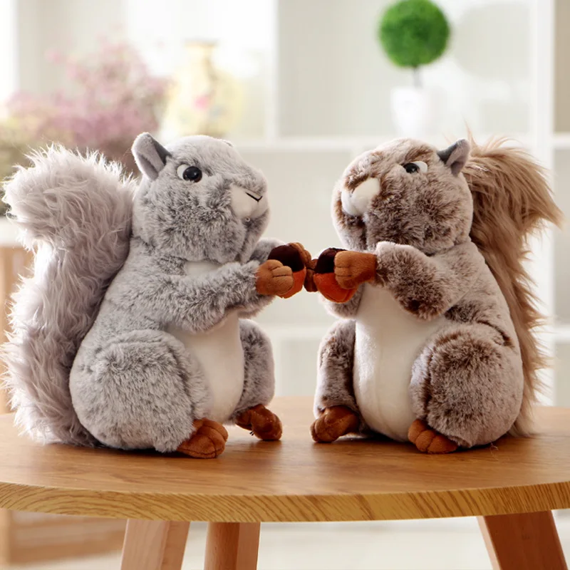 

New Hot Simulation Squirrel Plush Toy With A Big Bushy Tail Squirrel Dolls Stuffed Animal Plush Toy For Kids Girls Gift Birthday