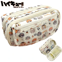 New Bandai Haikyuu!! Translucent Pain Bag Pencil Case Student Stationery Storage Bag Kaggia Matobio Josh Yoshnata 2D Peripherals