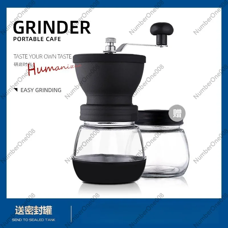 Water Wash Hand-crank Coffee Grinder, Manual Coffee Mill, Home Coffee Grinder with Airtight Container