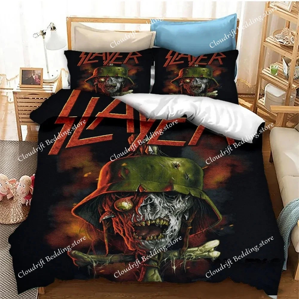 Fashion Slayer Rock Band Bedding Set Duvet Cover Bed Set Quilt Cover Pillowcase Comforter King Queen Size Boys Adult Bedding Set