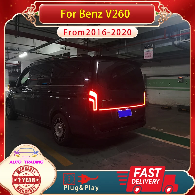 Auto Achterlicht Voor Benz Vito V260 2016-2020 Led Through Type Achterlicht Verbeterd Nieuw Ontwerp Achterlicht Assemblage