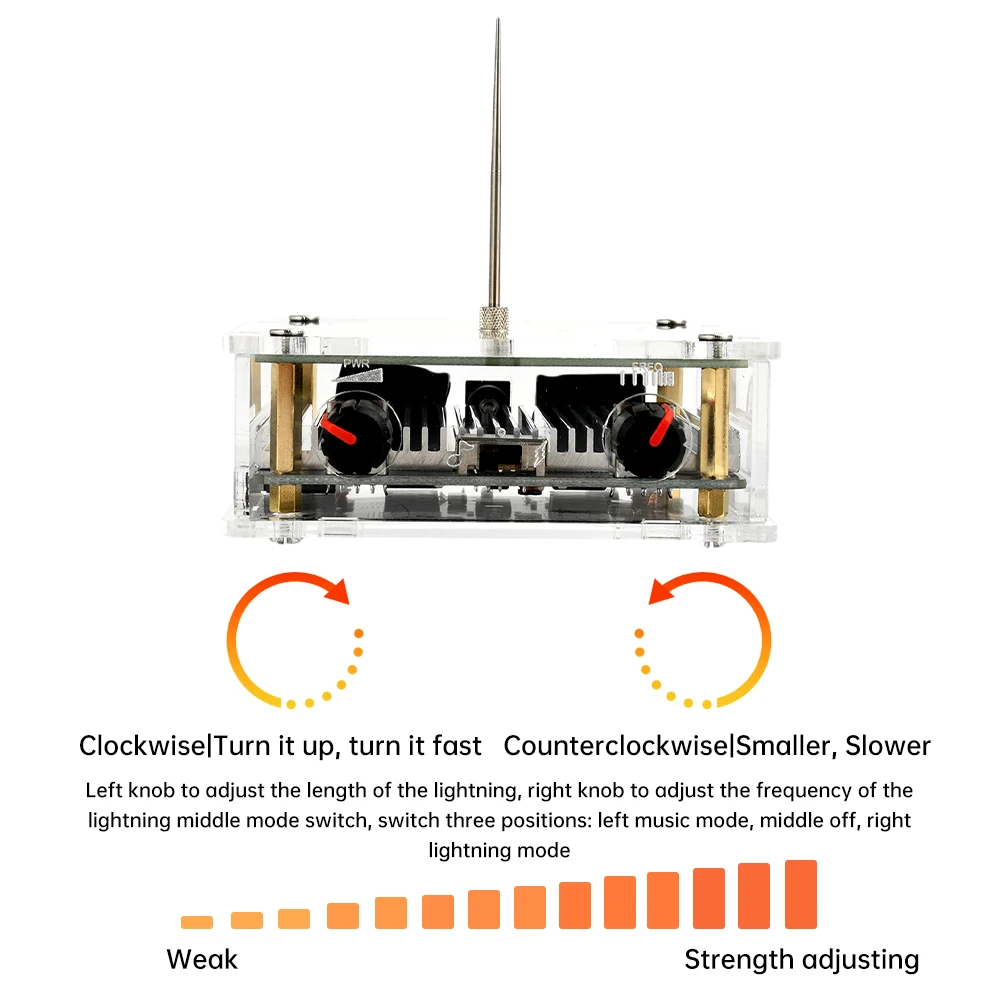 AC 110–220 V Dual-Mode Tesla-Spule Musikbox, berührbare künstliche Blitze, Bluetooth-Audioeingang, wissenschaftliches Experiment – Detail 9
