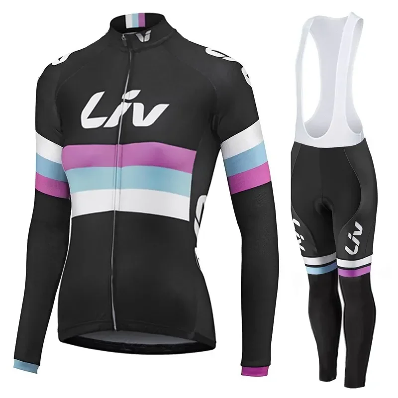 

Liv Winter Cycling Jersey Suit Long Sleeves Warm Bike Coat Maillot Ciclismo Ropa Roadbike Clothing Uniform Bicycle Women Sets