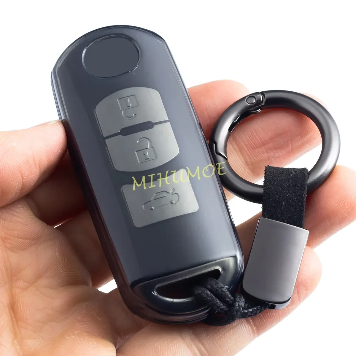 Black Transparent Car Key Fob Case Cover Keychain Ring Shell For Mazda 2 3 6 CX-3 CX3 CX-5 CX5 CX-9 CX9 MX-5 MX5 Accessories