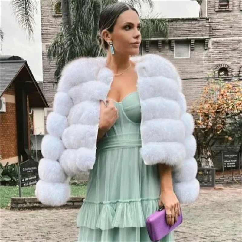 Autumn/winter Fashion Plush Mink Coat Jackets Women's Long Sleeve Short Jacket Name Yuan Maomao Artificial Fur Coat Top JJ641