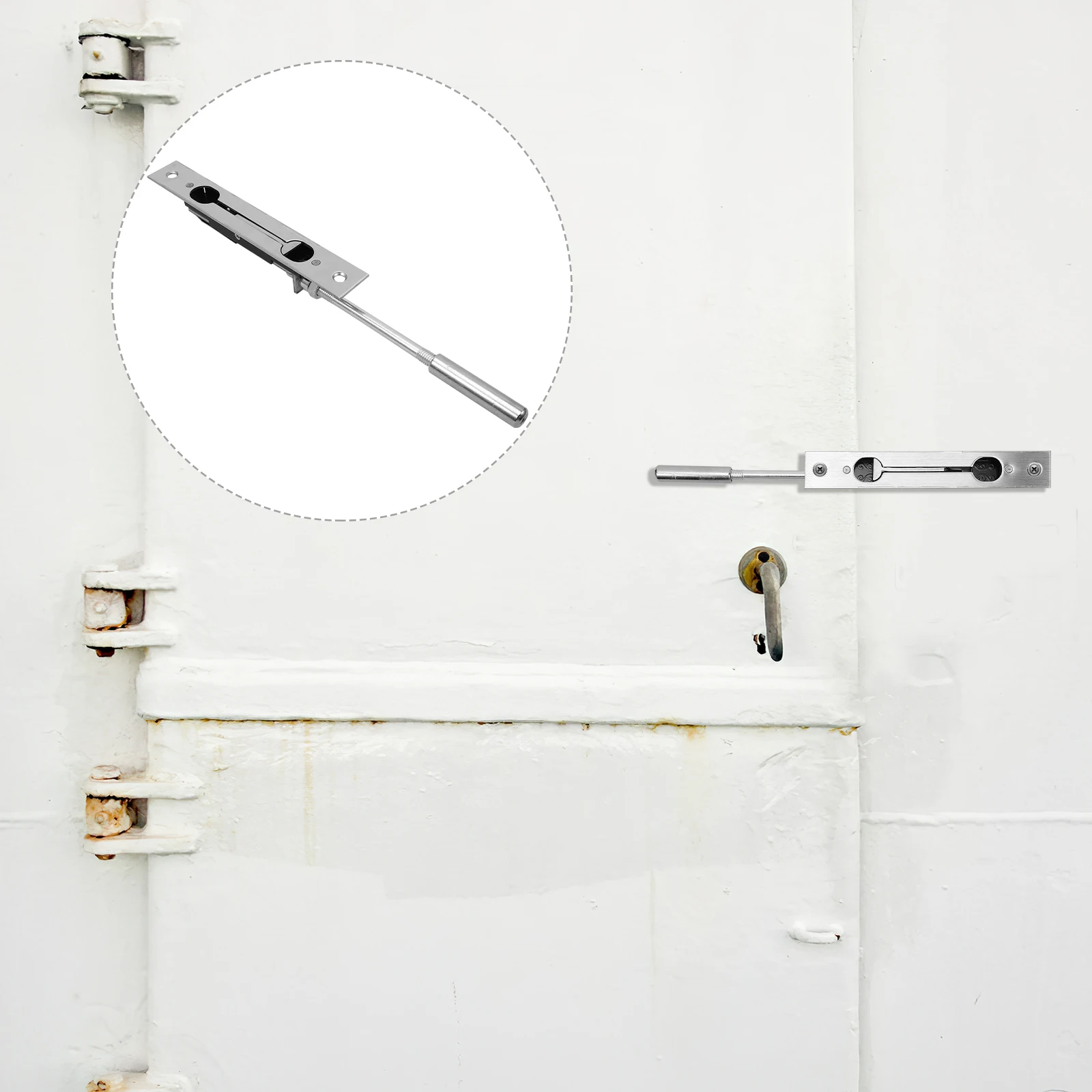 

Adjustable Stainless Steel Hidden Latch Anti-Theft Security Lock for Mother Door Single Hole Deadbolt Pinned Safety for Home