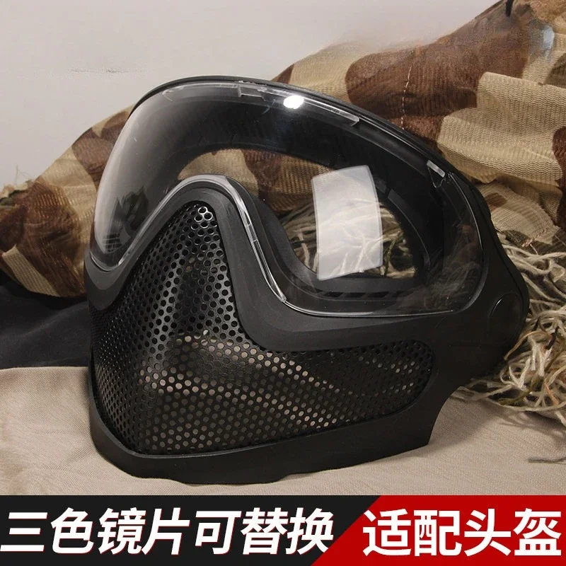 Upgraded Navigator Full Face Steel Mesh Mask, Breathable Anti-Fog Paintball Protective Mask for Military Fan Cosplay