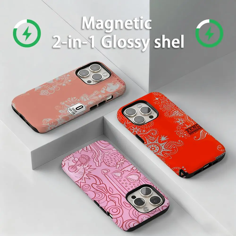 Чехол для телефона с дизайном Cool Drink, магнитный глянцевый корпус 2-в-1, M-MonsterES для iPhone 17 16e 16 15 14 13 12 11Pro Max Plus