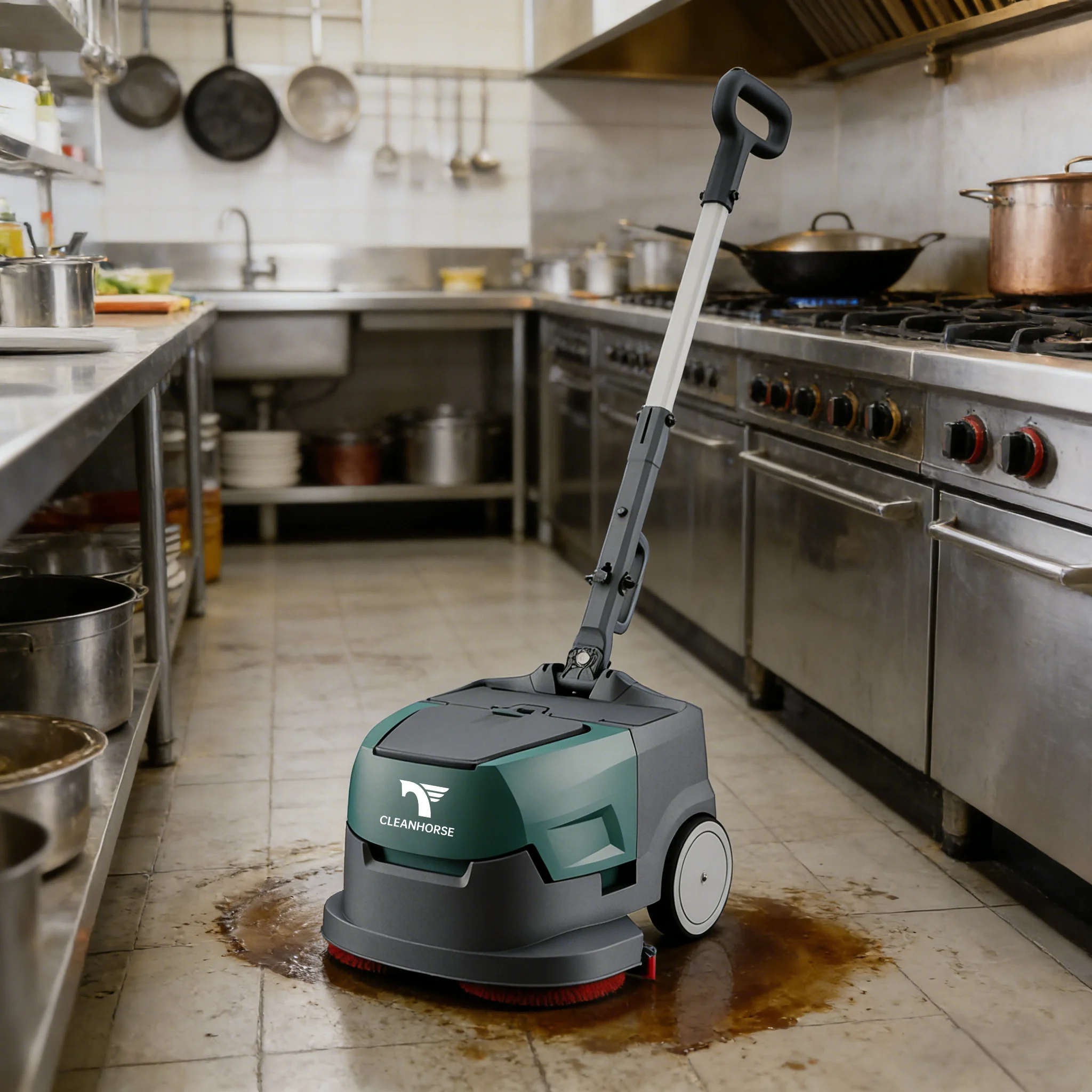 CleanHorse K1 Electric New Cordless Automatic Hand Held Tiles Washing Portable Mop Small Floor Scrubber Cleaning Machine