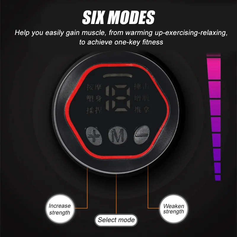 EMS Inteligente Massageador Muscular Abdominal, Cinto De Emagrecimento Corporal, Estimulador De Massagem, Treinador De Quadril Elétrico, Fitness, Ginásio Em Casa