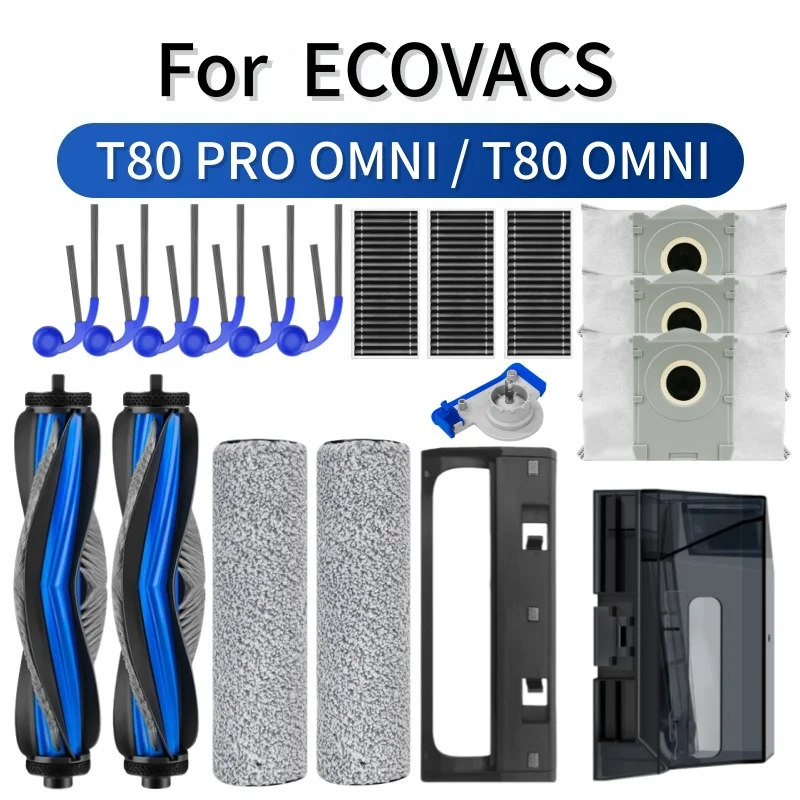 For Ecovacs T80 omni / T80 Pro OMNI/Vacuums Cleaner Accessories Roller Mop Pad Main Brush Filte Side Brush Dust Bag Dust Bin