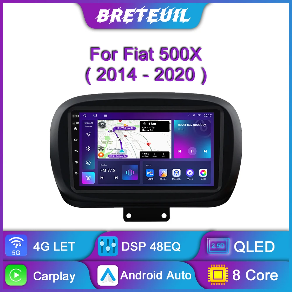 For Fiat 500X 2014 - 2020 Android Car Radio Multimedia Video Player Navigation GPS Carplay Screen Auto Stereo Intelligent System