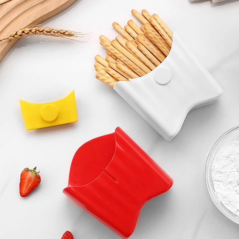 1PC Plastic French Fry Box Reusable Removable French Fries Holder Food-Grade Storage Containers Square Snack Holder For Camping